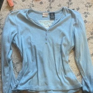 Arizona Jean Company Sky Blue Long Sleeve Top